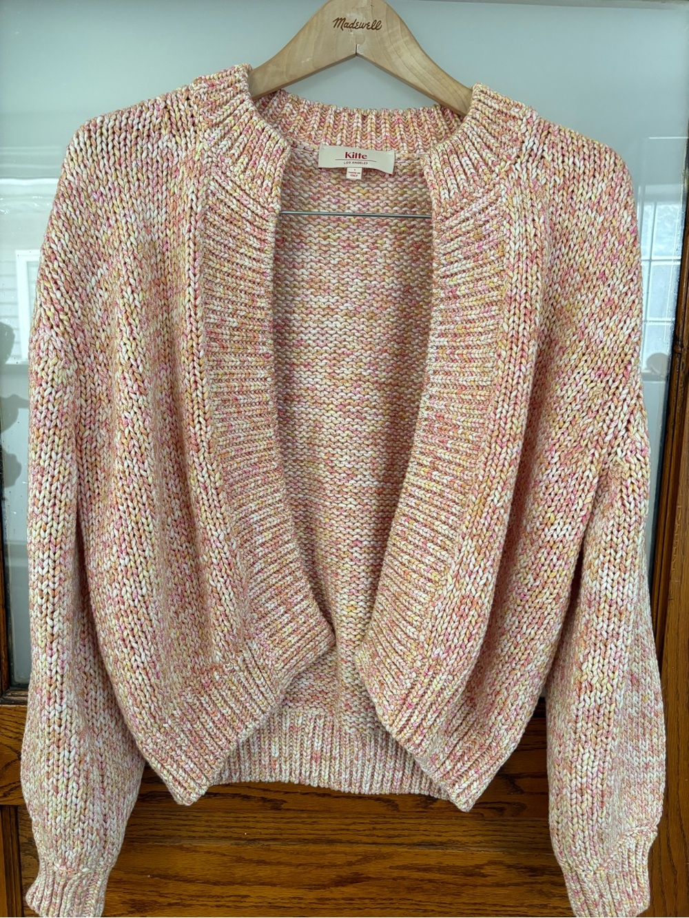 Kilte Los Angeles Women's Pink Multi-Tone Chunky Knit Cardigan SM